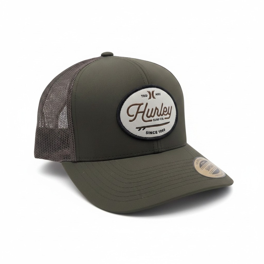 Hurley Beach Break Trucker 2.0 Hat Olive Green Grey Snapback HNHM0070 NEW